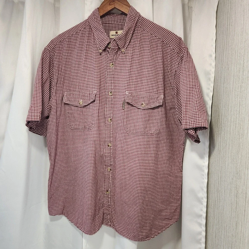 Woolrich Plaid Short Sleeve Button Down Shirt Casual Outdoor Summer Mens M‎
